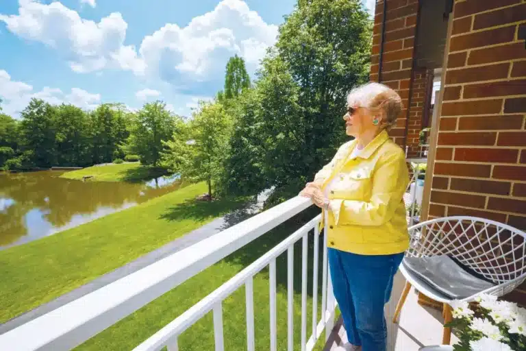 Resident on balcony